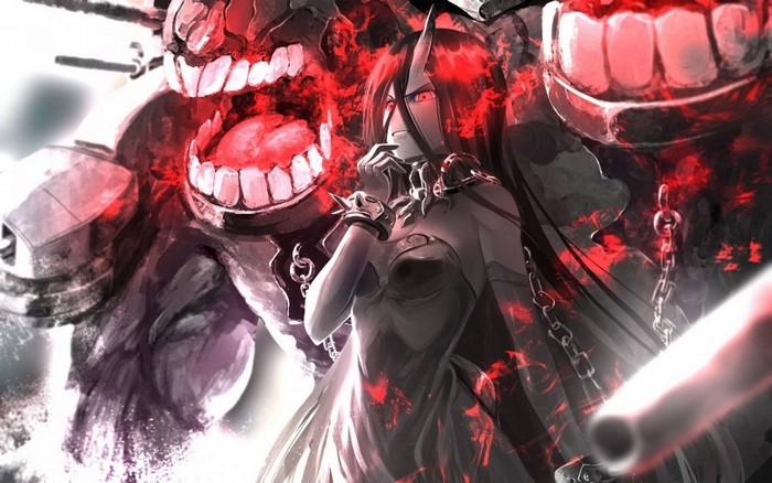 Anime girl with demonic entity from Kantai Collection