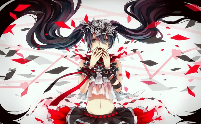 Hatsune Miku with black and red theme