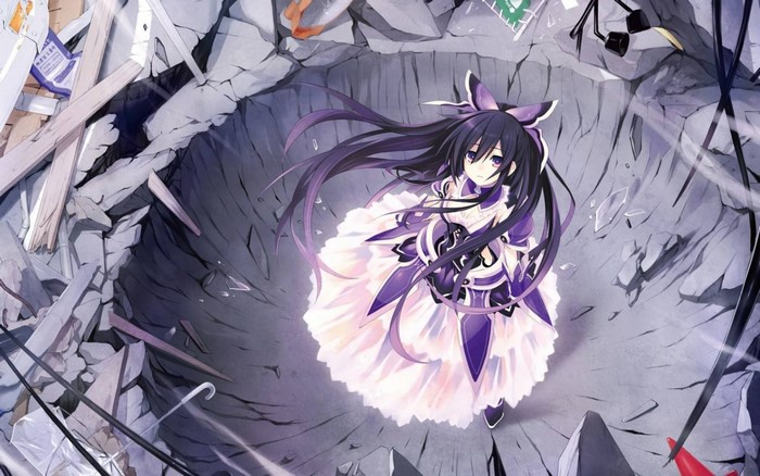Yatogami Tohka in a Crater Scene from Date A Live