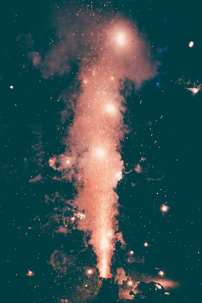 Fireworks exploding in the night sky