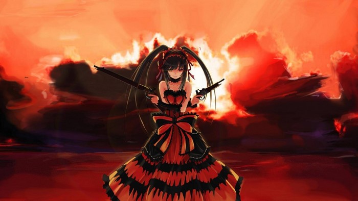 Tokisaki Kurumi in Fiery Sunset from Date A Live