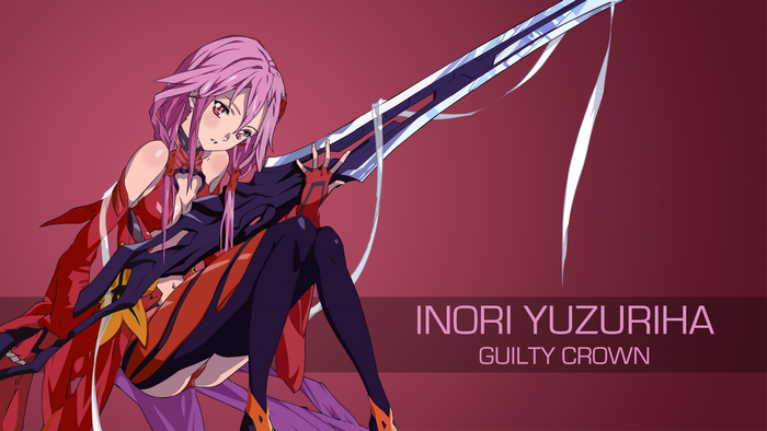 Inori Yuzuriha from Guilty Crown holding a large sword