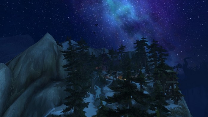 World of Warcraft: Highmountain at night under the stars