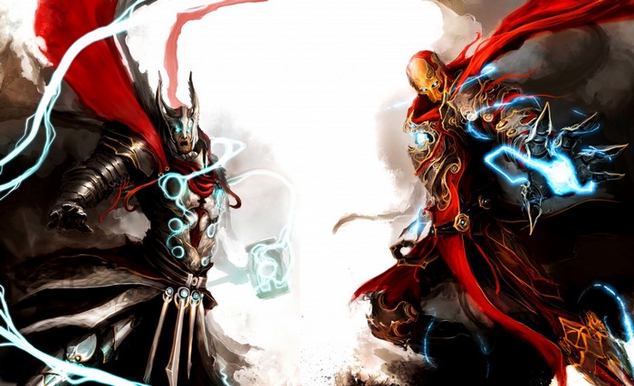 Thor and Iron Man artwork