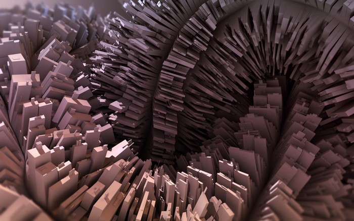 Abstract 3D fractal city spiral