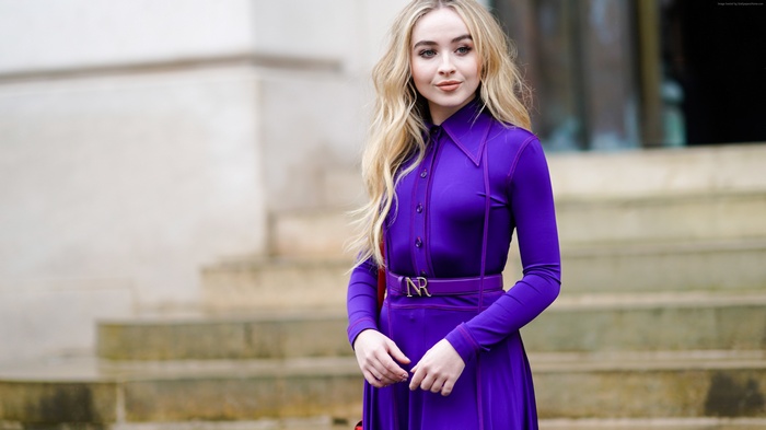 Sabrina Carpenter in purple dress