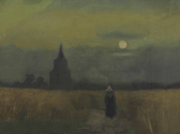Mystical Evening Landscape with Tower and Mist