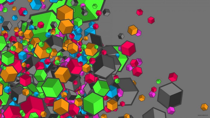 Abstract colorful geometric cubes pattern illustration