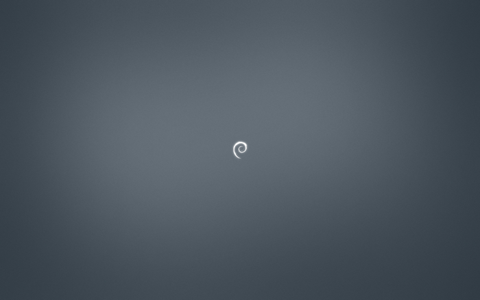Debian logo on a dark gray background