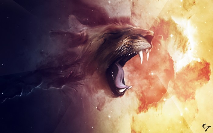 Abstract Lion Roaring in Space