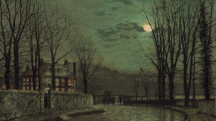 A Victorian House at Night by John Atkinson Grimshaw