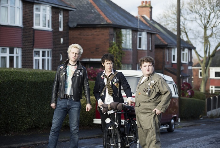 Alex Sharp and friends in How to Talk to Girls at Parties
