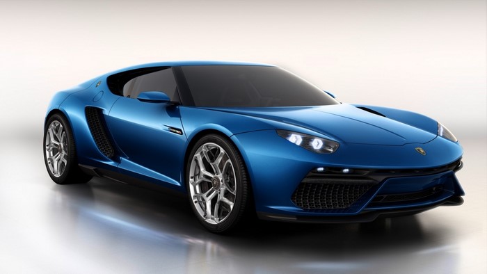 Blue Lamborghini Asterion sports car