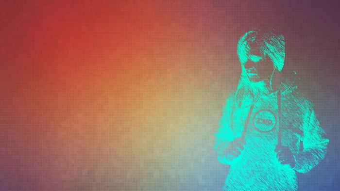 Person in a hoodie with a logo