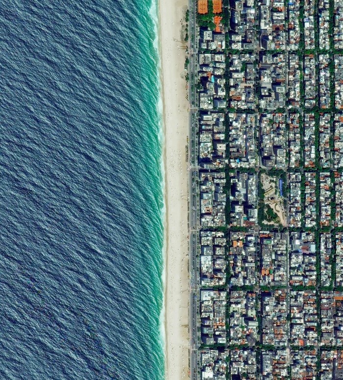 Aerial view of Rio de Janeiro beach and city