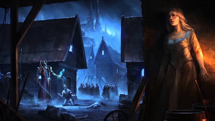 Broken Lords in a dark city street