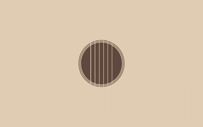 Minimalist guitar soundhole illustration