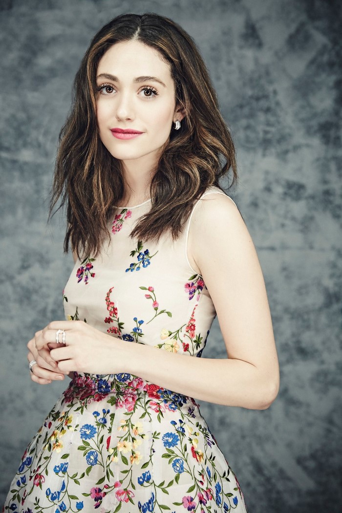 Emmy Rossum in floral dress for Esquire photoshoot