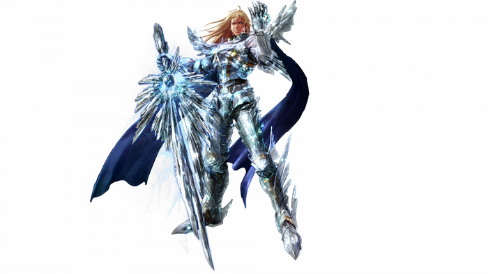 Siegfried from Soul Calibur with icy armor and sword