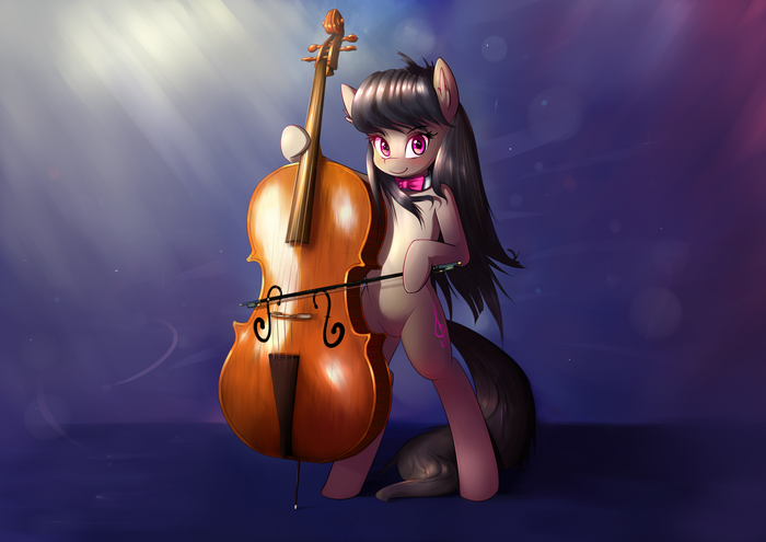 Octavia from My Little Pony with a cello