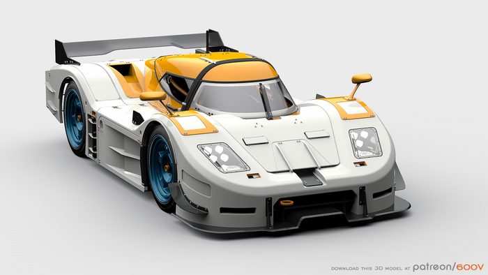 White and yellow McLaren F1 concept race car