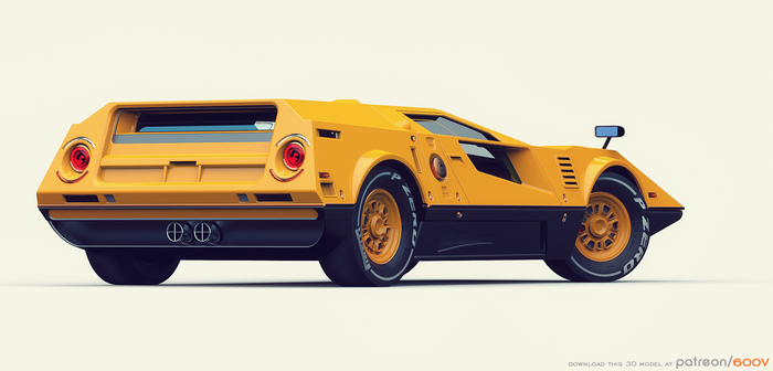 Yellow concept sports car from 600v