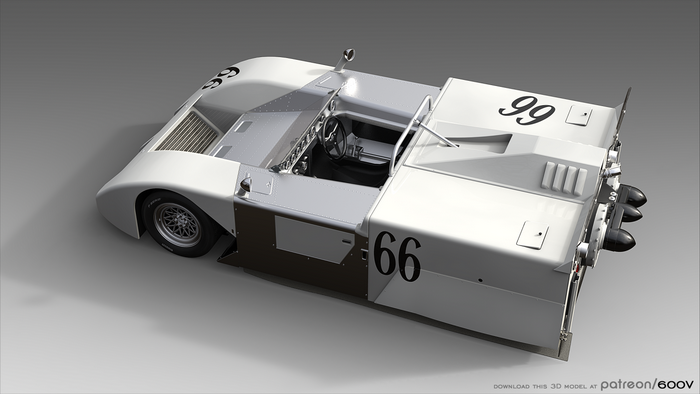 Chaparral 2J race car with numbers 66 and 99