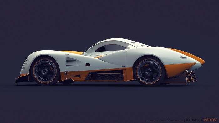 White and orange concept race car