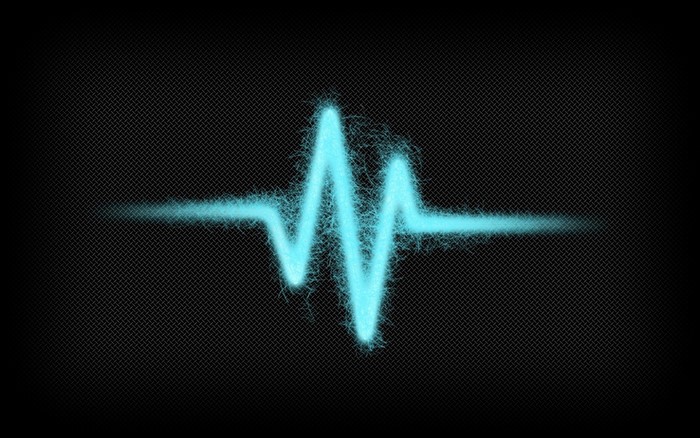 Blue digital signal on a dark background