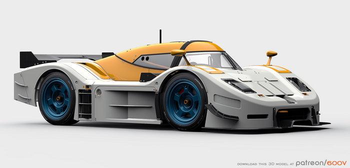 White and orange 600v race car concept
