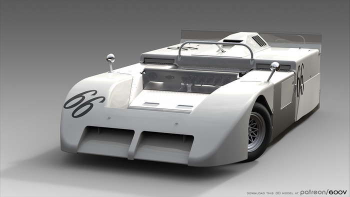 White Chaparral 2J race car with number 66