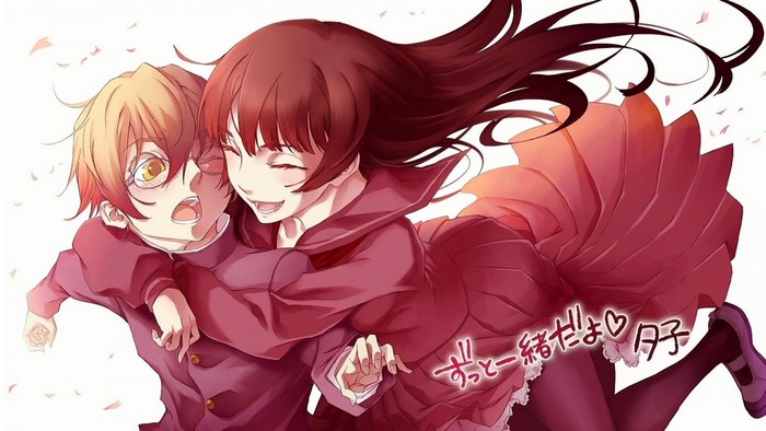 Kanoe Yuuko and Niiya Teiichi from Tasogare Otome x Amnesia
