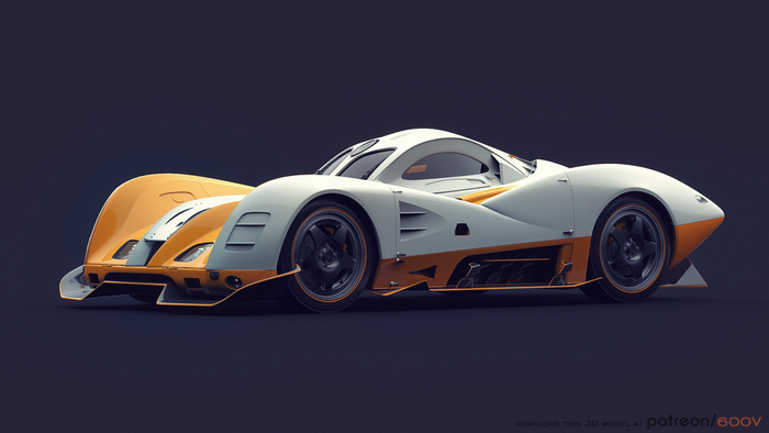 White and orange concept race car