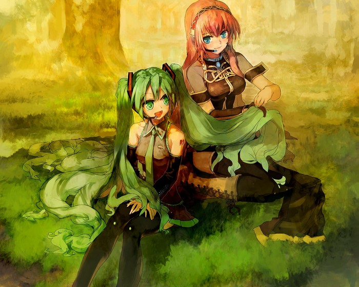 Hatsune Miku and Megurine Luka from Vocaloid
