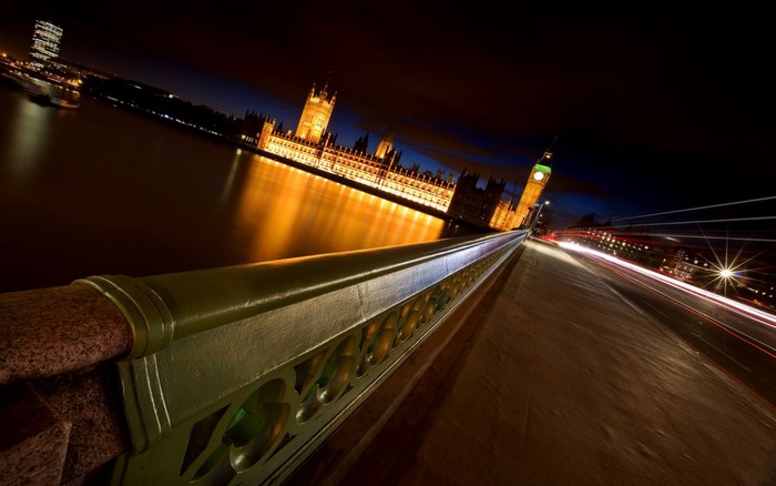 Westminster and Big Ben at Night over the River Thames