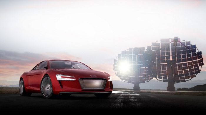 Audi E-Tron Concept electric car with solar panels
