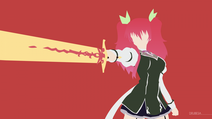 Stella Vermillion from Rakudai Kishi No Cavalry holding a sword