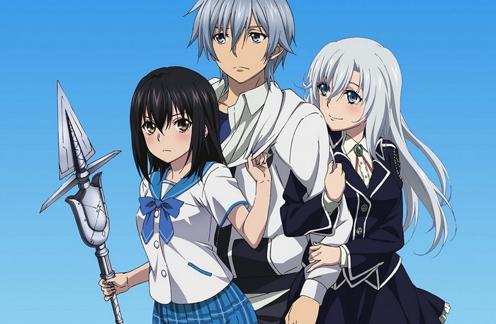 Akatsuki Koj, Himeragi Yukina, and La Folia Rihavein from Strike the Blood