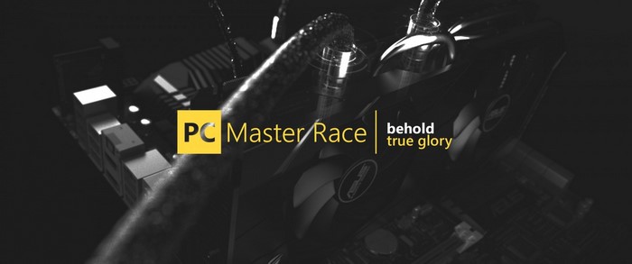 PC Master Race logo with water cooling components