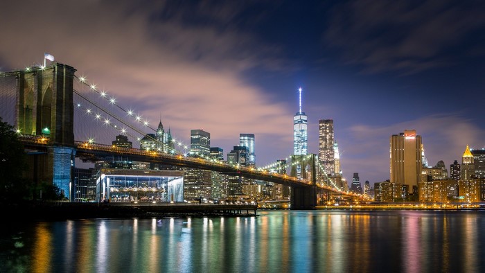 city, cityscape, night, reflection, skyline, skyscraper, evening ...