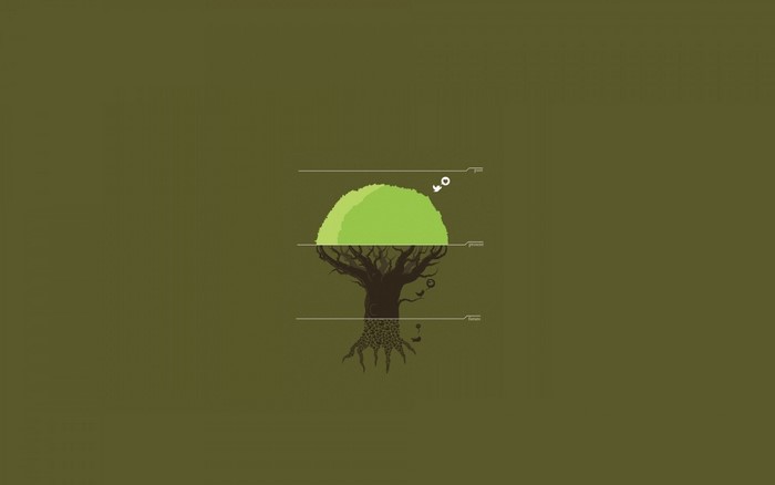 Tree illustration with roots and canopy