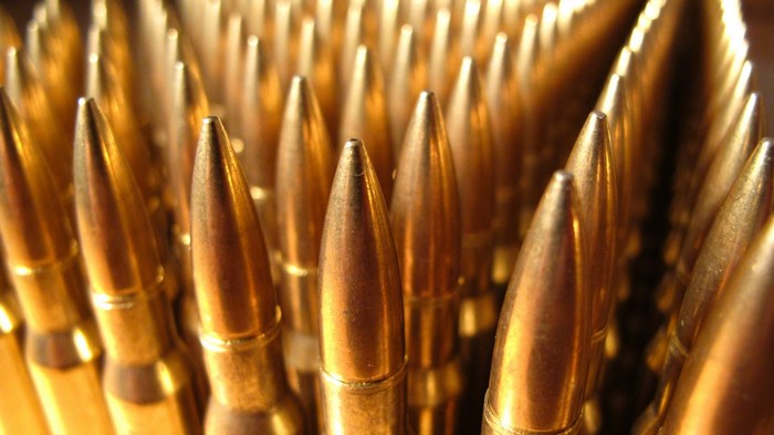 Close-up of golden ammunition