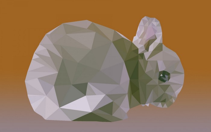 Low poly rabbit illustration