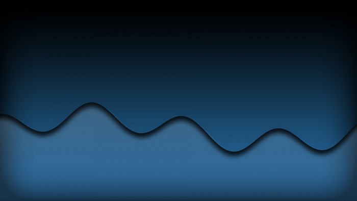 Abstract blue wavy shapes with shadow effect
