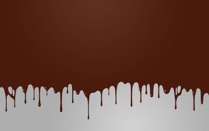Chocolate drips on a gray background