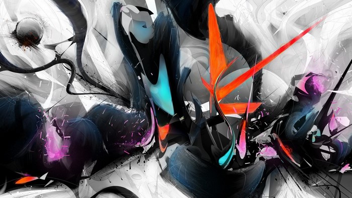 Abstract 3D Graffiti Art with Vibrant Colors