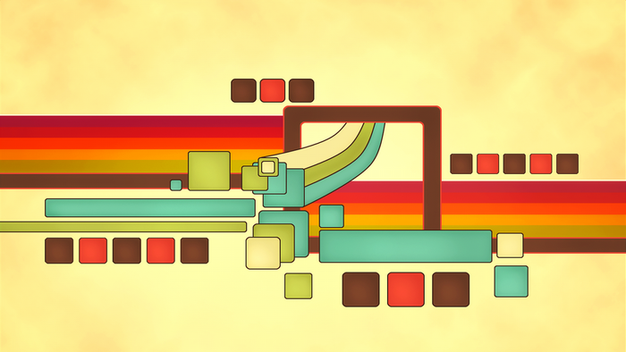 Abstract retro design with colorful stripes and squares