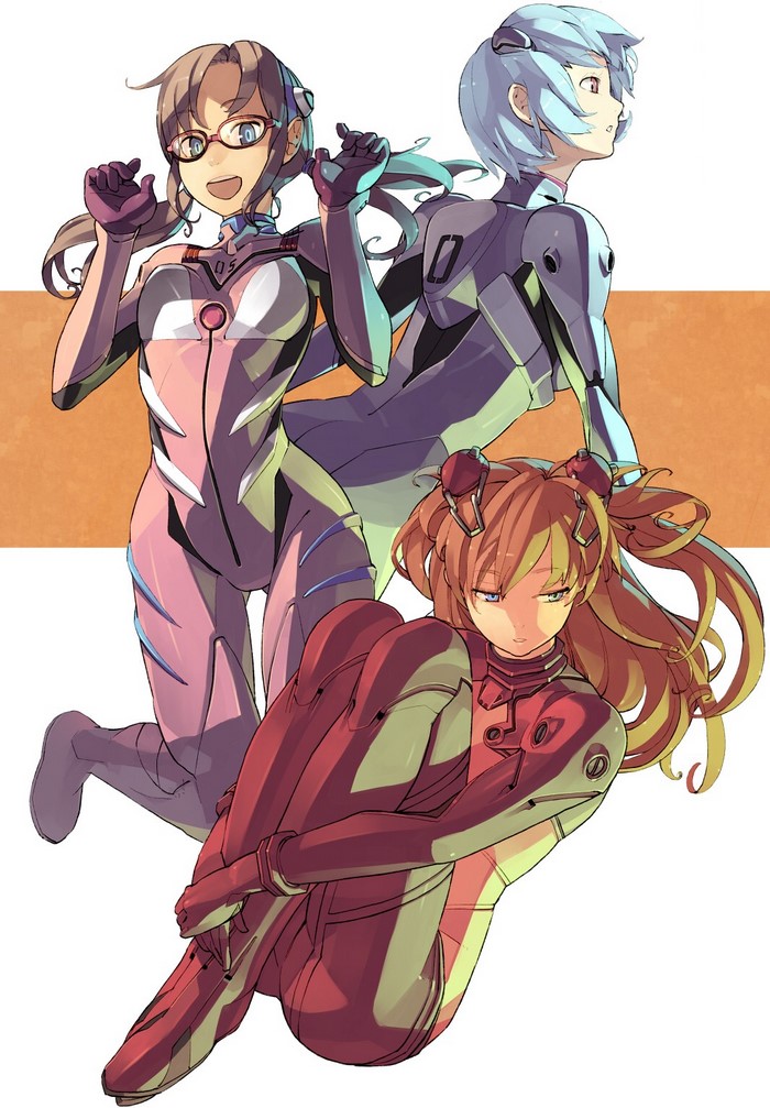Asuka, Rei, and Mari from Neon Genesis Evangelion