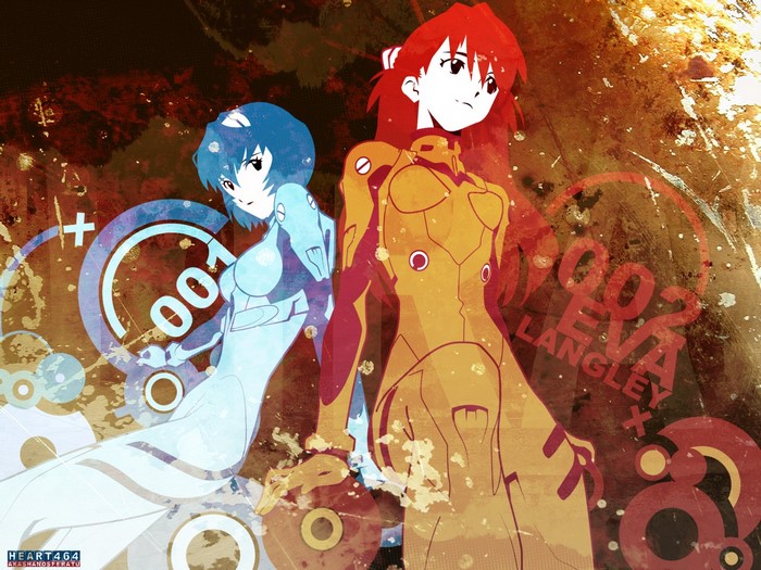 Asuka Langley Soryu and Rei Ayanami from Neon Genesis Evangelion