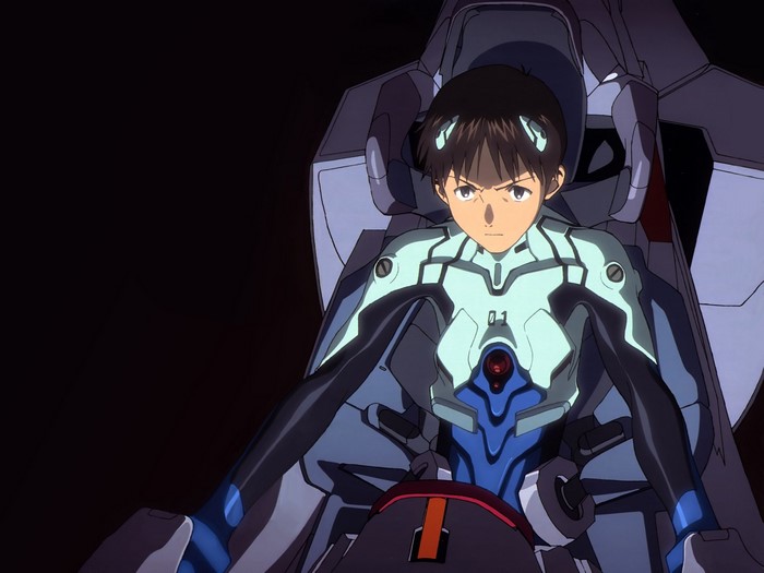 Shinji Ikari from Neon Genesis Evangelion in a cockpit